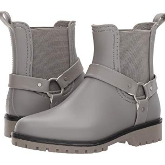 Bernardo Shoes - Bernardo Gray Rubber Zoe Ankle Rain Boots  Size 10